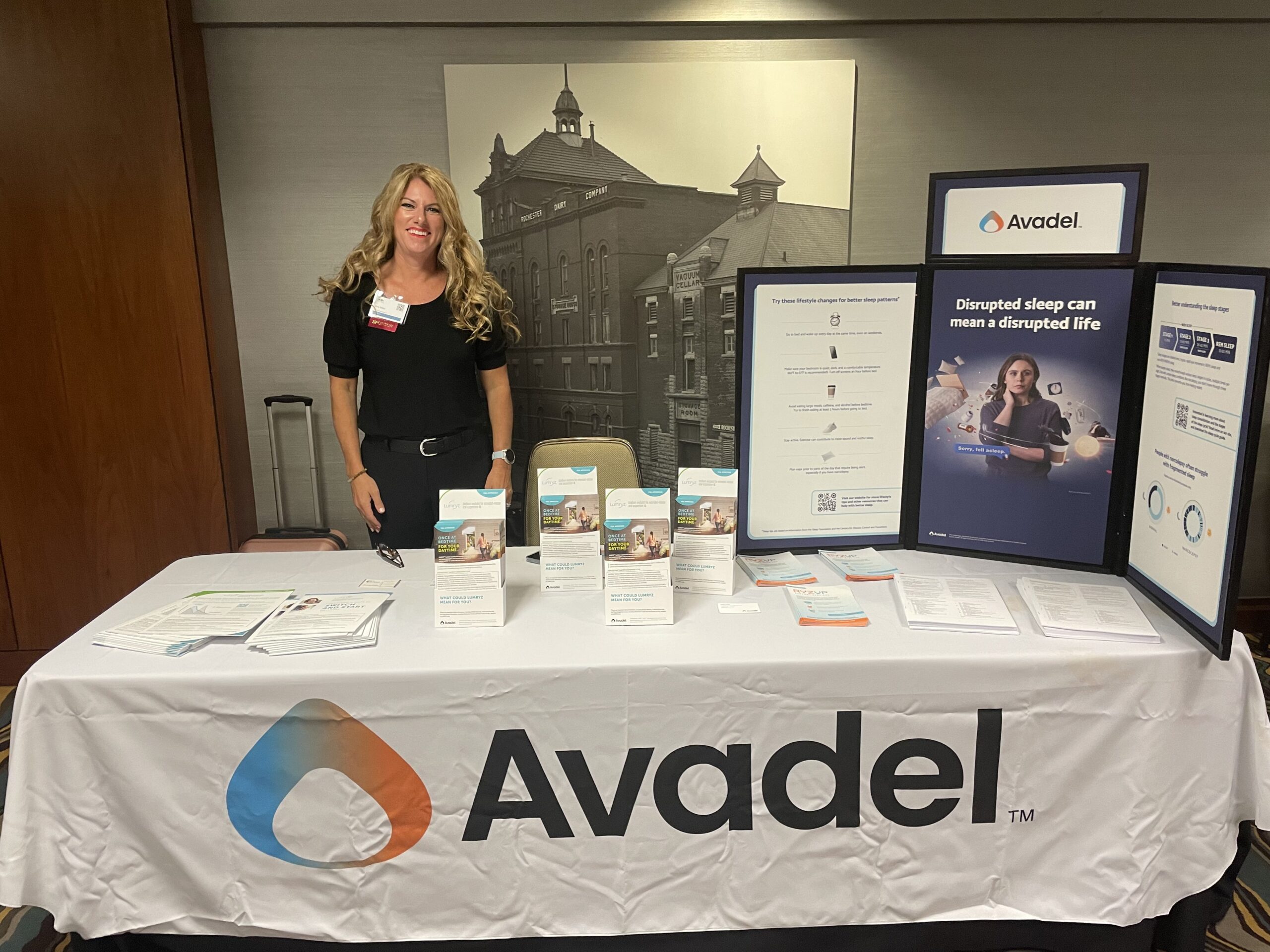 Avadel Table at 2023 Wake Up Narcolepsy National Conference & Patient Summit in Rochester, Minnesota