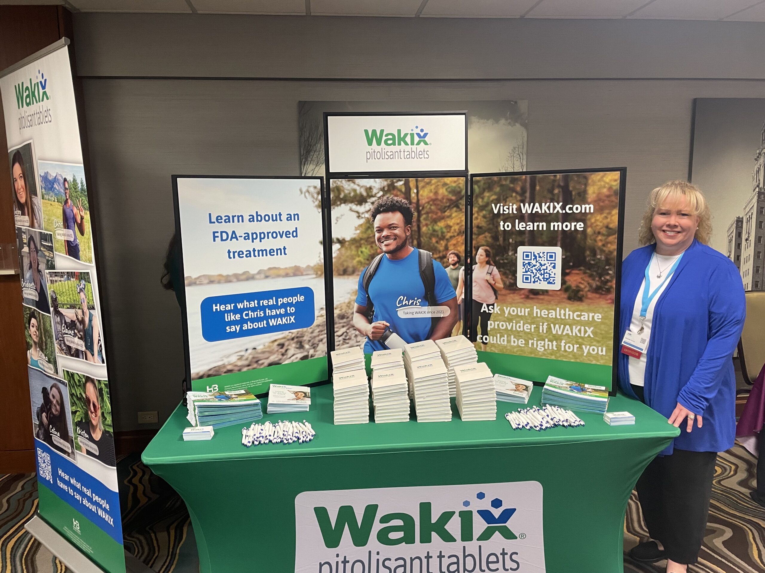 Harmony Biosciences Wakix Table at 2023 Wake Up Narcolepsy National Conference & Patient Summit in Rochester, Minnesota