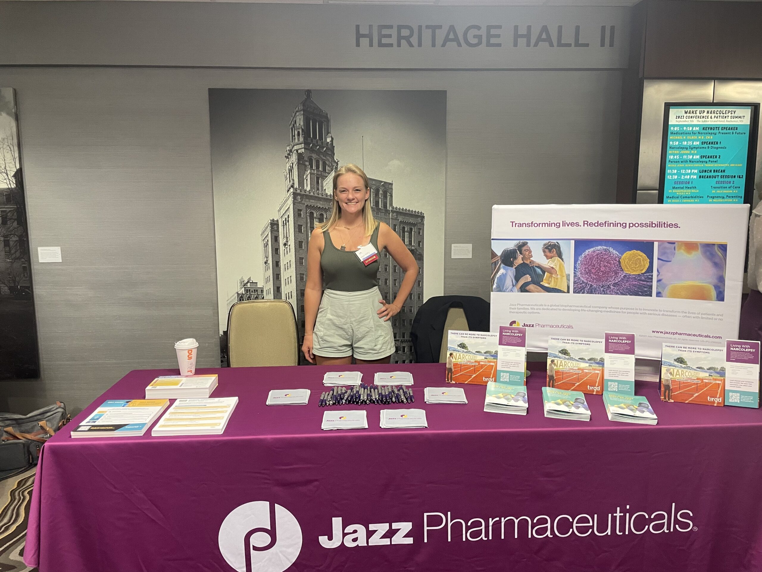Jazz Pharmaceuticals Table at 2023 Wake Up Narcolepsy National Conference & Patient Summit in Rochester, Minnesota