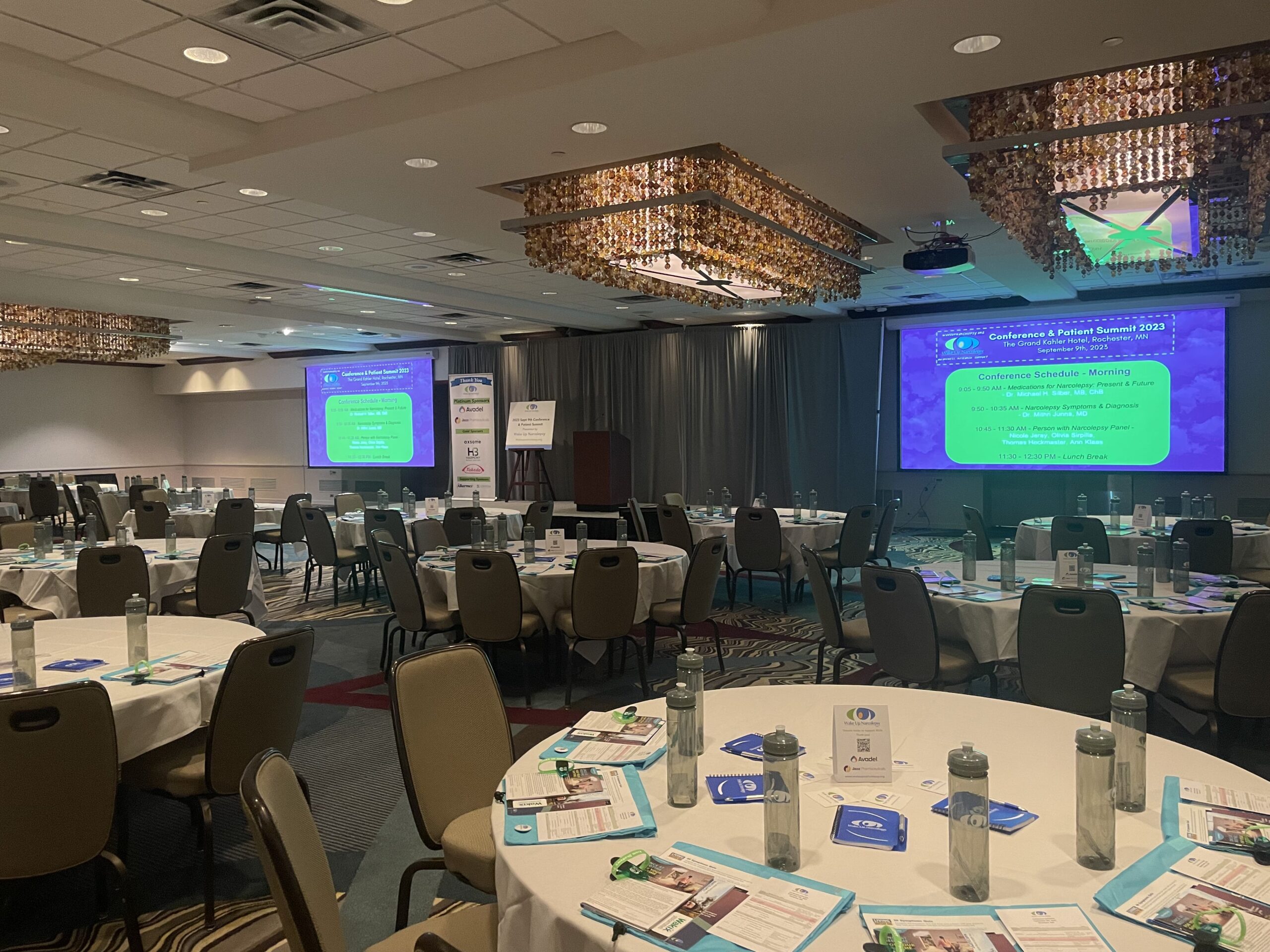 Overview of setup at 2023 Wake Up Narcolepsy National Conference & Patient Summit in Rochester, Minnesota