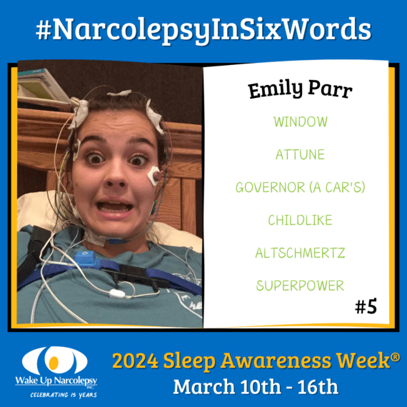#NarcolepsyInSixWords - Emily Parr - Window Attune Governor (A car's) childlike altschmertz superpower - #5